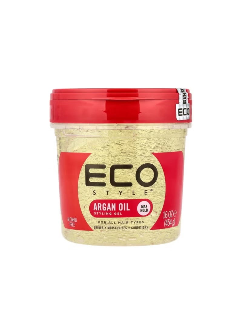 Eco Style Maximum Hold Styling Gel, For All Hair Types, Argan Oil, 16 oz (454 g)